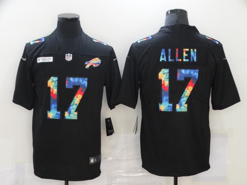 Men's Buffalo Bills #17 Josh Allen 2020 Black Crucial Catch Limited Stitched Jersey